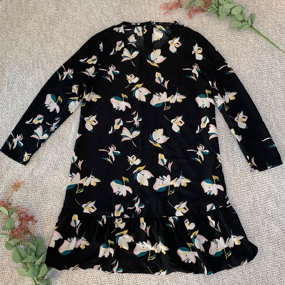 Halogen Drop Waist Button Backed Floral Dress